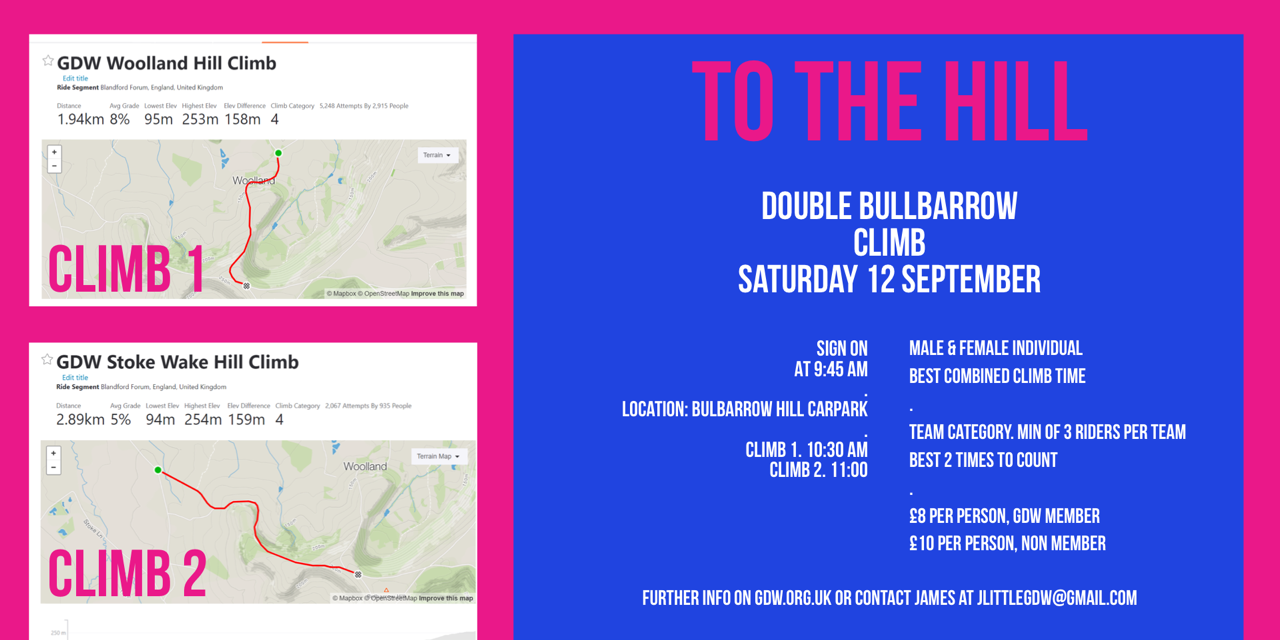 Double Bulbarrow Hill Climb – Sat 12th September
